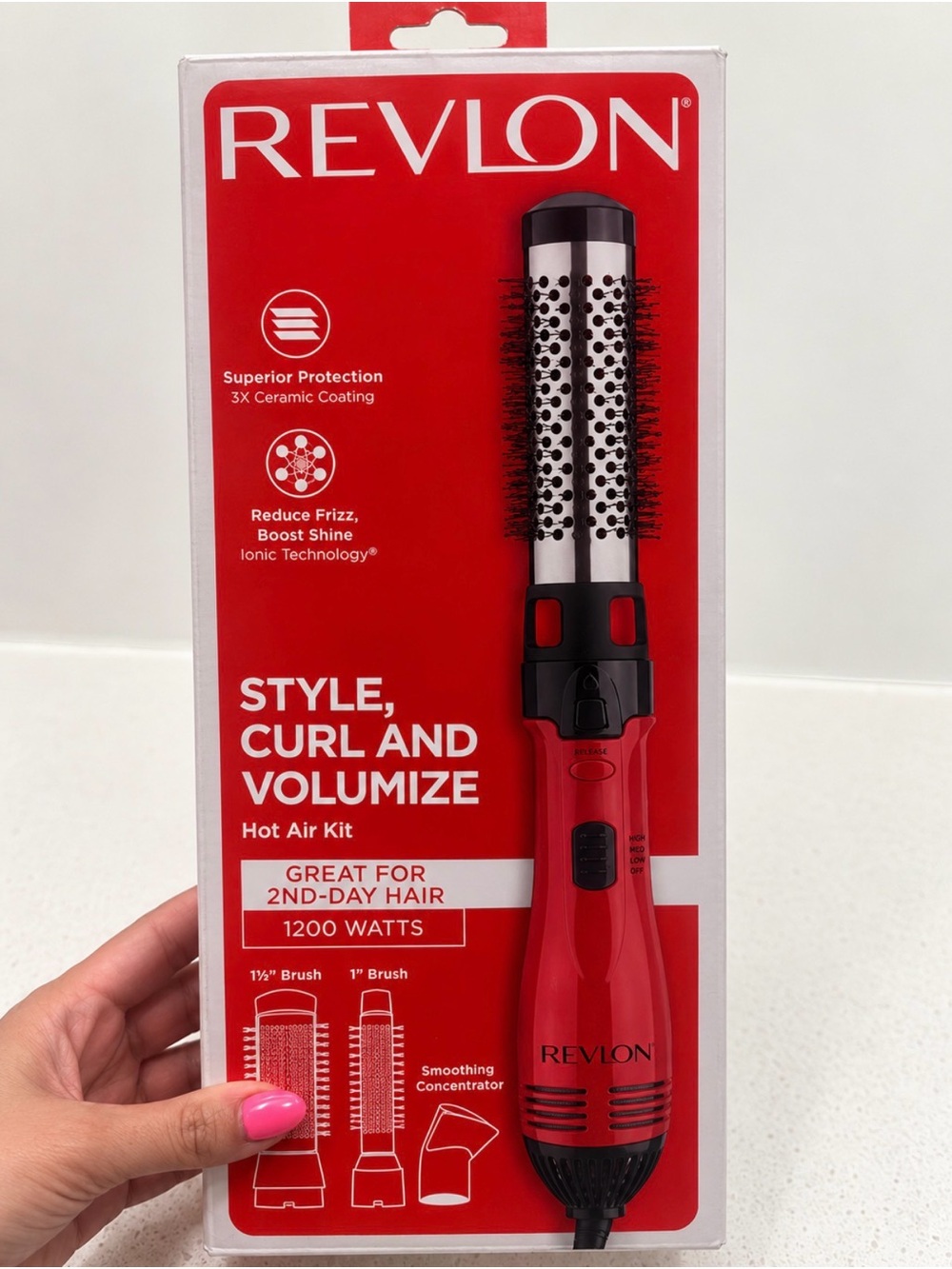 Revlon Red and Silver Hot Air Brush - Style, Curl & Volumize